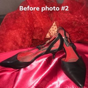 Charles Jourdan vintage all leather kitten heels